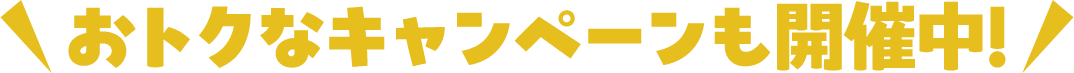おトクなキャンペーンも開催中！